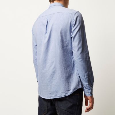 Blue slim fit Oxford shirt